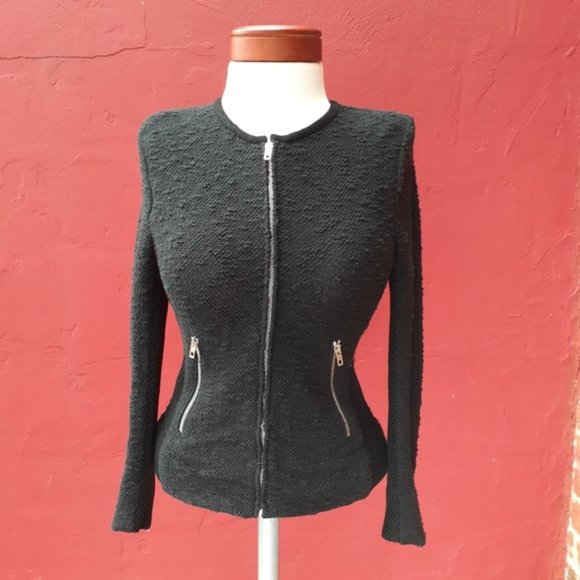 IRO Revolve Mesh Tweed Moto Jacket Blazer - Picture 3 of 8